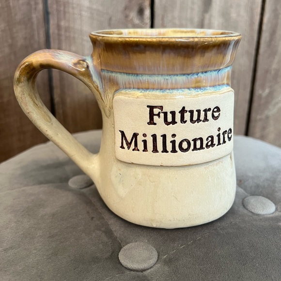 Large “Future millionaire” pottery mug - Picture 3 of 7